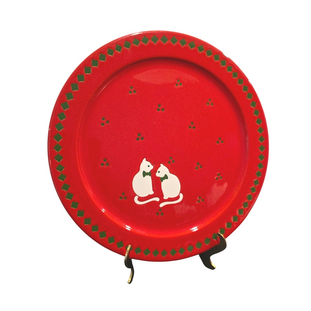 Vintage Waechtersbach‎ Cat Country Red White Plate Holiday Platter 12"